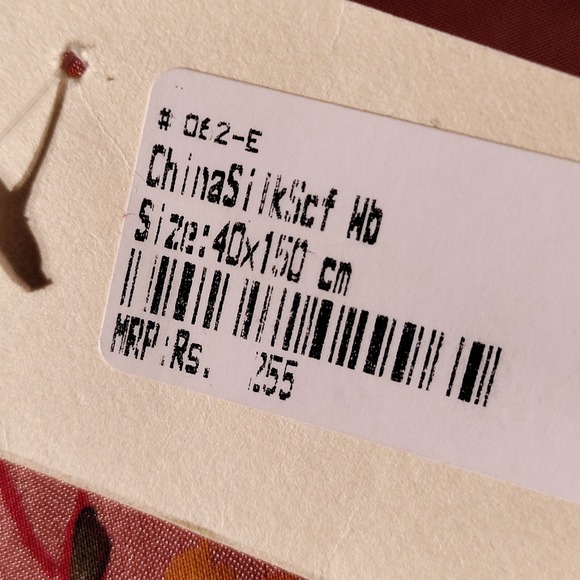 Amos Handcrafted For You Scarf Peach Colored Silk Scarf with Beads - Imperfect - Picture 16 of 16